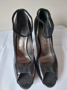 908B* Casadei - sexy escarpins noirs full cuir high heels p4