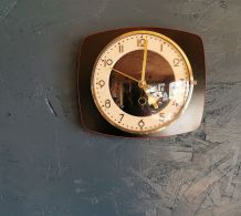 Horloge formica vintage pendule murale silencieuse noir 