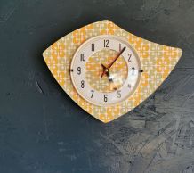 Horloge vintage pendule murale silencieuse vert orange