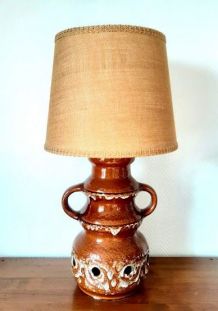Lampe de sol céramique vintage 70's 