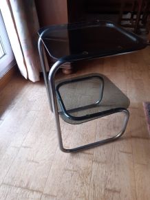 Petite table appoint verre et chrome 