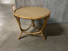 Table basse en rotin années 70