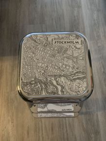 Tabouret classique Suédois. Motif Stockholm.