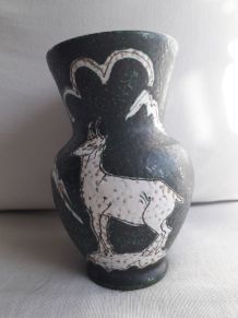 Vase vintage au décor original signé italy