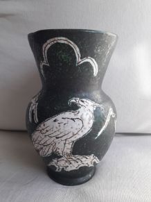 Vase vintage au décor original signé italy