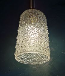 Lampe baladeuse suspension vintage années 60 laiton verre 