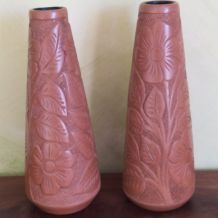 paire de vases terracotta vintage 
