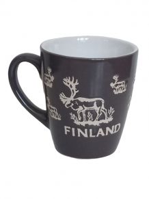 Mug à café émaillé décor Finland et cerf 
