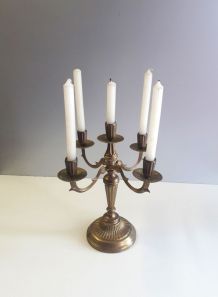 Ancien chandelier / candélabre 5 Bras - Laiton 