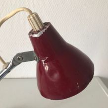 Lampe vintage 1960 bureau enfant appoint chevet bourgogne - 