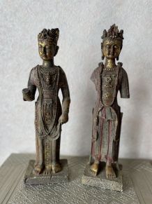 2 statuettes extrême-orientales