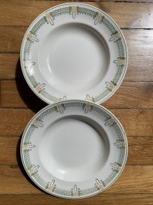 6 assiettes creuses - Longwy - Circa 1910