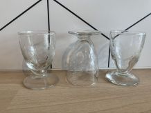 3 verres à liqueur en cristal