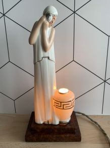 Lampe veilleuse porcelaine art-déco - Argilor