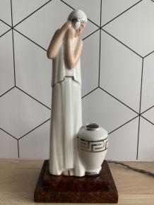 Lampe veilleuse porcelaine art-déco - Argilor