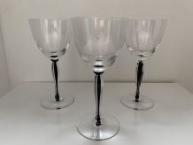 Set de 3 verres en cristal estampillé "Cristal France"