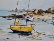Peinture à l huile sur toile paysage bord de mer breton