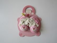 Doudou et Compagnie chaussons souris rose