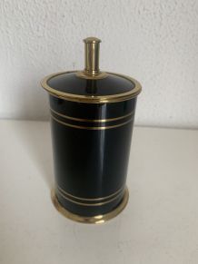 Porte-cigarettes vintage 1960 noir doré boîte - 14 x 7 cm