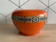 cache-pot vintage orange en céramique