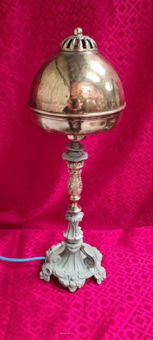 lampe,moderisme, bronze, laiton,metal, art nouveau 47x15 ele