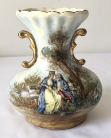 Vase balustre style rococo peint à la main 