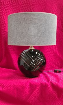 lampe 70s boule ceram avec liseret h42x35 elec ok verifier