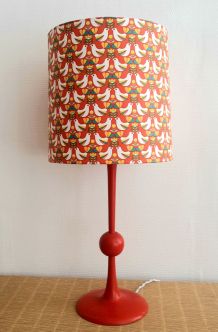 Lampe vintage 1970 et abat-jour fait main 