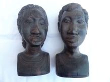 Bustes africains "Couple"  ébène, vintage