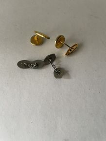 Lot 2 paires de boutons de manchettes 
