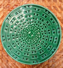 Dessous de plat barbotine vannerie Sarreguemines 