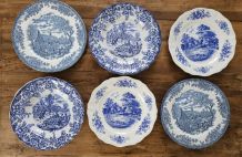 Lot de 6 assiettes dépareillées vintage 