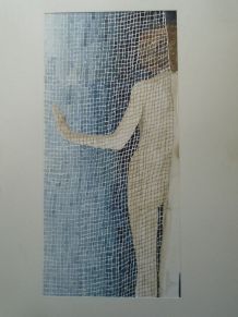 Aquarelle originale Nu de dos au filet signée 