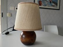 Lampe boule en bois 