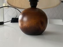 Lampe boule en bois 