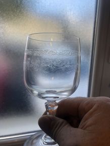 Lot 60 verres cristal d arques MATIGNON et 1seau à glaçons 