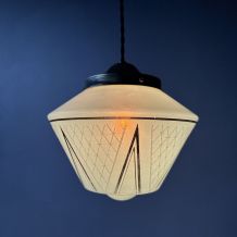 ANCIENNE SUSPENSION BLEU-VERT VINTAGE 1950