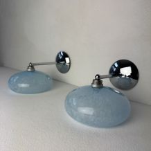PAIRE D’ANCIENNES APPLIQUES EN VERRE DE CLICHY VINTAGE