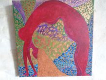 Peinture acrylique sur toile intitulée Le monde à l'envers