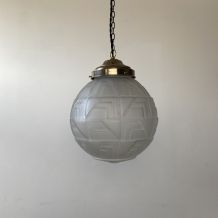 ANCIENNE  LAMPE SUSPENSION LAMPE ART-DECO VINTAGE