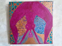Peinture acrylique sur toile intitulée Le monde à l'envers b