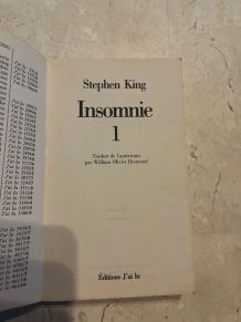 Insomnie - Tome 1 - par Stephen King (Ref. 2024-346)
