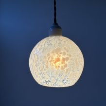 LOT 3 ANCIENNES SUSPENSIONS EN VERRE DE CLICHY VINTAGE