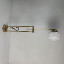 ANCIENNE LAMPE POTENCE &amp;amp; OPALINE XL VINTAGE