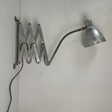 ANCIENNE GRANDE LAMPE APPLIQUE ACCORDEON INDUSTRIELLE