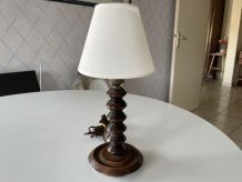 Lampe en bois à poser années 70