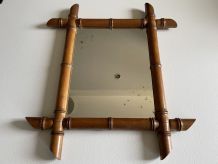 Miroir faux bambou années 60