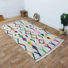 Tapis Berbère Fait Main Multicolore En Laine
