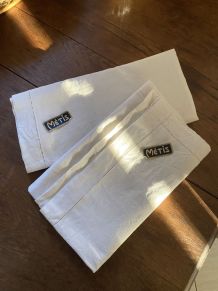 Paire taies d oreiller en  métis ancien.