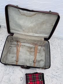 Duo de valises déco Ecossais vintage